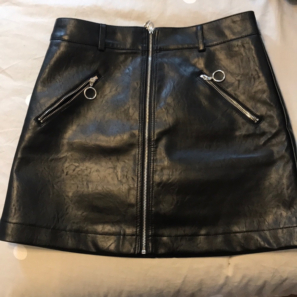 Black leather skirt